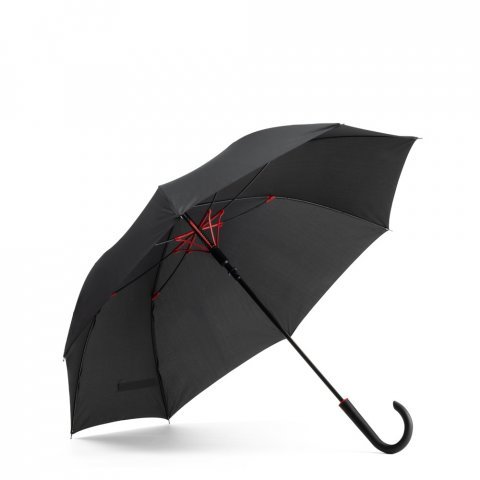ALBERTA. Guarda-chuva em pongee 190T com abertura autom&aacute;tica - Vermelho