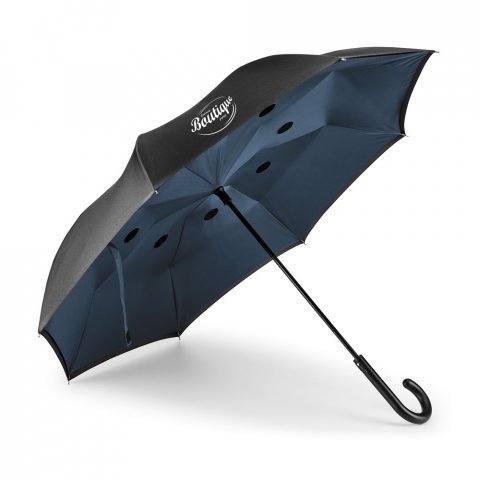 ANGELA. Guarda-chuva, revers&iacute;vel, em poli&eacute;ster pongee 190T - Azul