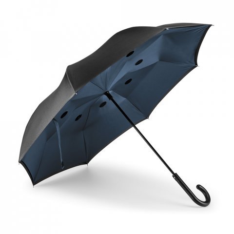 ANGELA. Guarda-chuva, revers&iacute;vel, em poli&eacute;ster pongee 190T - Azul