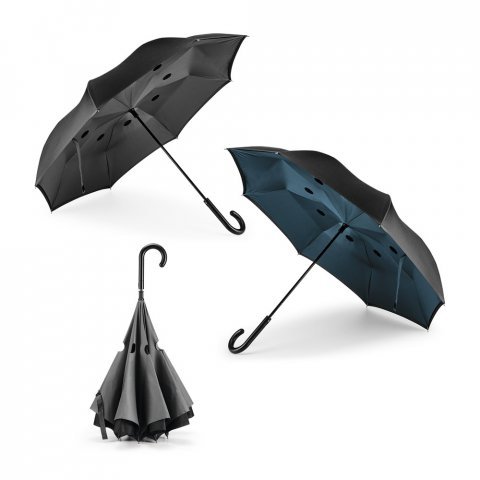 ANGELA. Guarda-chuva, revers&iacute;vel, em poli&eacute;ster pongee 190T