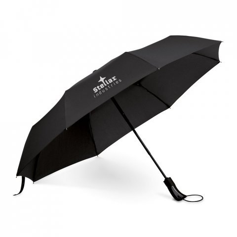 CAMPANELA. Guarda-chuva, dobr&aacute;vel, em 190T pongee com abertura e fecho autom&aacute;tico - Preto