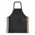 SUNFLOWER. Avental 100% algod&atilde;o canvas (300 g/m&sup2;) - Preto