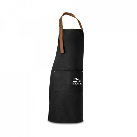 SUNFLOWER. Avental 100% algod&atilde;o canvas (300 g/m&sup2;) - Preto