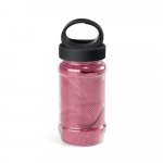 ARTX PLUS. Conjunto composto toalha e garrafa em poliamida e poli&eacute;ster - Rosa